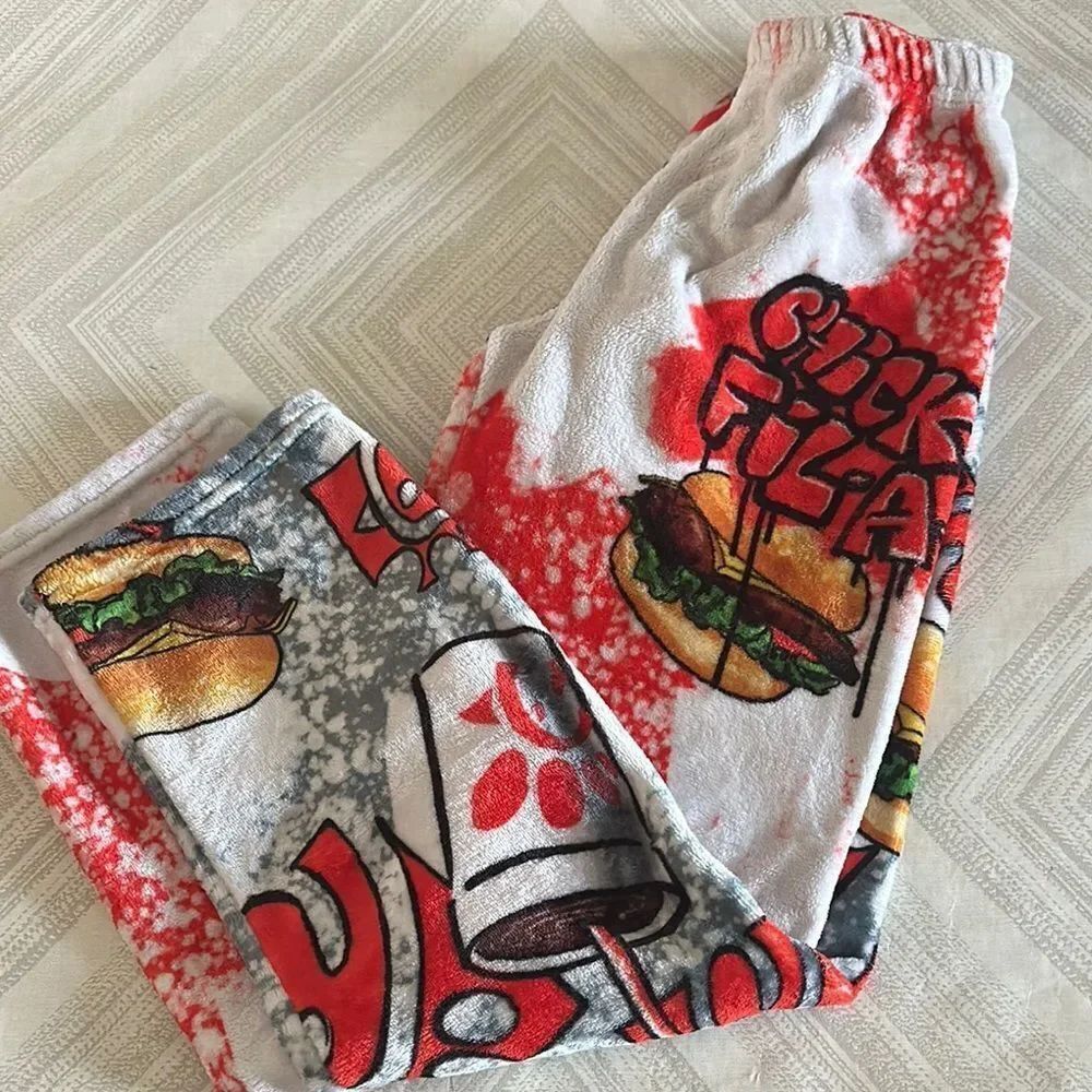 Red and Gray Boys Chick Fil-A Graphic Lounge Pajama Pants - Size XL